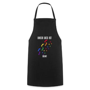 Fußspuren Pfoten Hund Regenbogen Gay Pride CSD - Kochschürze - Schwarz - Vorne - AI Model Male 185 dark (185cm)