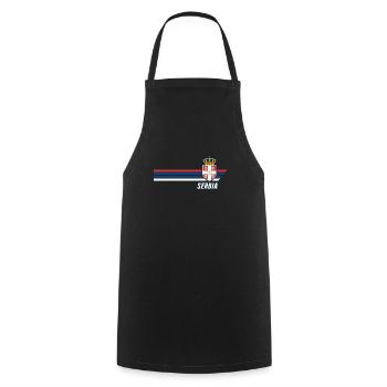 Serbia Srbija Patriotism Football Fan Jersey - Cooking Apron - black - Front - AI Model Male 185 dark (185cm)