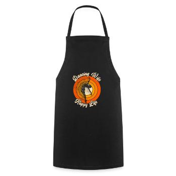 Dancing Wife Happy Life Dancer Ballet Ballerina - Cooking Apron - black - Front - AI Model Male 185 dark (185cm)