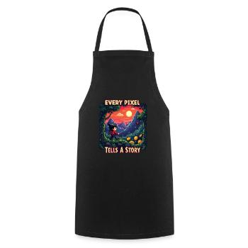 Chaque pixel raconte une histoire - Retro Gaming - Tablier de cuisine - noir - Devant - AI Model Male 185 dark (185cm)