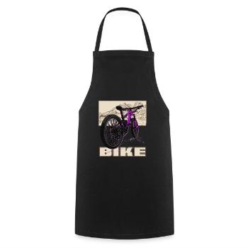 Mountain bike MTB downhill mountain bikers - Cooking Apron - black - Front - AI Model Male 185 dark (185cm)
