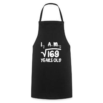 I Am 169 Years Old - Cooking Apron - black - Front - AI Model Male 185 dark (185cm)