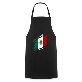 Mexique Drapeau Mexicain Drapeau Mexique Amérique du Sud - Tablier de cuisine - noir - Devant - AI Model Male 185 dark (185cm)