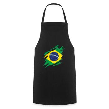 Brazil Flag Brazilian Flag South America - Cooking Apron - black - Front - AI Model Male 185 dark (185cm)