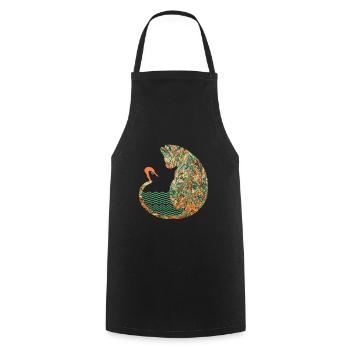 Cat with swimmer E 20 - Cooking Apron - black - Front - AI Model Male 185 dark (185cm)