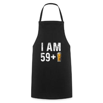 I Am 59 Plus Beer - 60th birthday - Cooking Apron - black - Front - AI Model Male 185 dark (185cm)