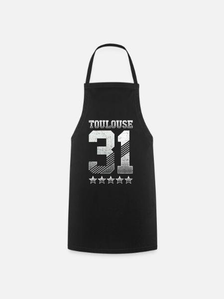 Toulouse 31, 5 étoiles, "Halftones" - Tablier de cuisine - noir