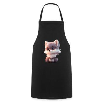 Niedliches winziges hyperrealistisches Anime Wolf T-Shirt, Haustier - Kochschürze - Schwarz - Vorne - AI Model Male 185 dark (185cm)