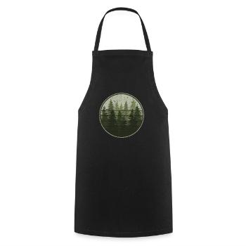 Wald Natur Bäume Wildnis Outdoor Wandern - Kochschürze - Schwarz - Vorne - AI Model Male 185 dark (185cm)