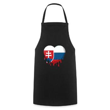 Slovakia Flag Heart Slovak Flag Home - Cooking Apron - black - Front - AI Model Male 185 dark (185cm)