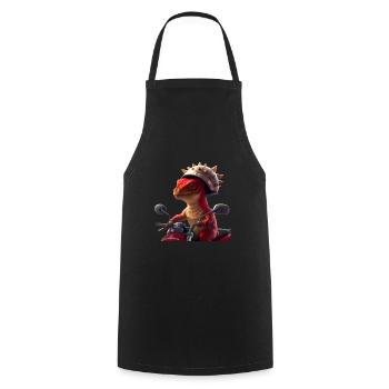 Happy Dino - Cooking Apron - black - Front - AI Model Male 185 dark (185cm)