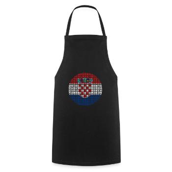 Croatie Drapeau Adriatique Zagreb Drapeau croate - Tablier de cuisine - noir - Devant - AI Model Male 185 dark (185cm)