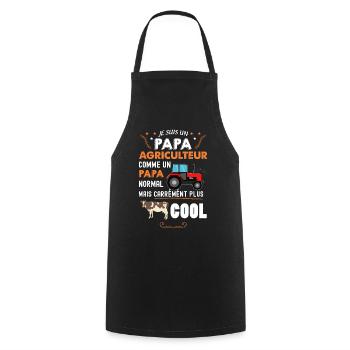 Papa agriculteur le plus cool du monde - Tablier de cuisine - noir - Devant - AI Model Male 185 dark (185cm)