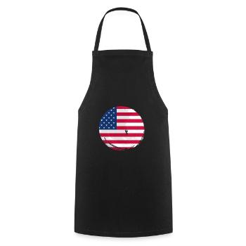 USA Flagge Amerika Fahne Stars & Stripes Patriot - Kochschürze - Schwarz - Vorne - AI Model Male 185 dark (185cm)