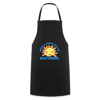 SONNE SONNENSCHEIN SONNENBLUME - Kochschürze - Schwarz - Vorne - AI Model Male 185 dark (185cm)
