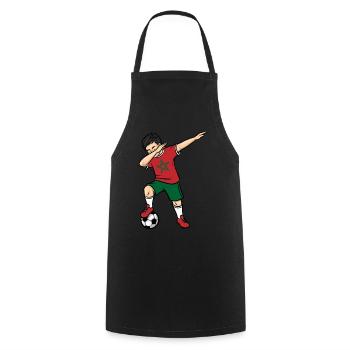 Dabbing Joueur de football garçons Maroc Football - Tablier de cuisine - noir - Devant - AI Model Male 185 dark (185cm)