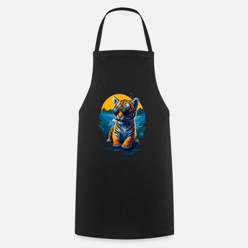 Mignon bébé tigre - Tablier de cuisine - noir
