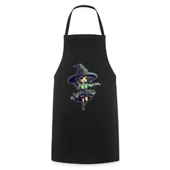 Halloween design sorcière mignonne - Tablier de cuisine - noir - Devant - AI Model Male 185 dark (185cm)