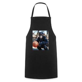 Schimpanse Basketball - Kochschürze - Schwarz - Vorne - AI Model Male 185 dark (185cm)