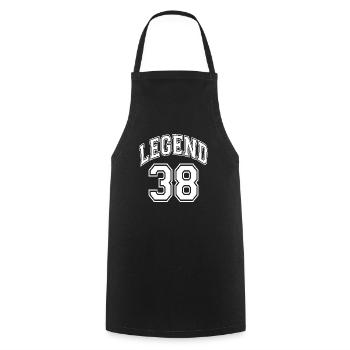 Legend 38 - Cooking Apron - black - Front - AI Model Male 185 dark (185cm)