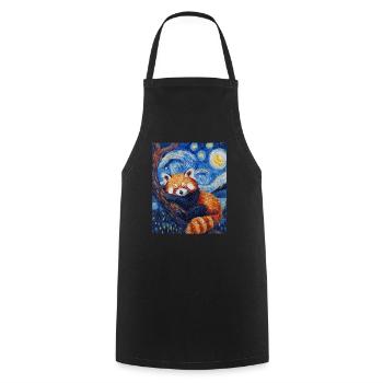 Red panda - Cooking Apron - black - Front - AI Model Male 185 dark (185cm)