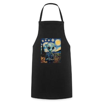 Alien nuit étoilée style van gogh - Tablier de cuisine - noir - Devant - AI Model Male 185 dark (185cm)