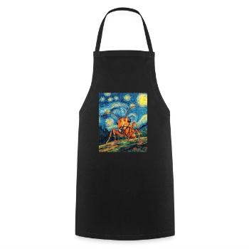 Ant starry night van gogh style - Cooking Apron - black - Front - AI Model Male 185 dark (185cm)