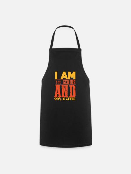 Kaffee Koffein Genie Witz lustiges Geschenk Shirt - Kochschürze - Schwarz