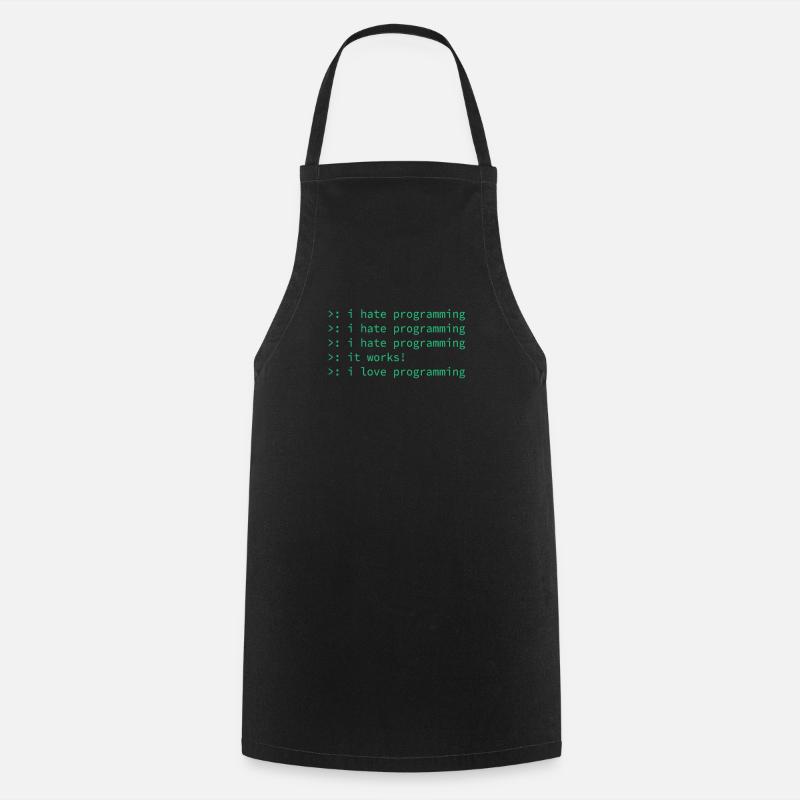 Programmeur déteste cadeau geek geek geek drôle - Tablier de cuisine - noir
