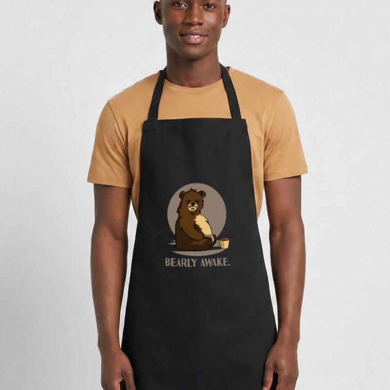 Bear Coffee Caffeine Long Sleeper Conception de blague fatiguée Tablier de cuisine
