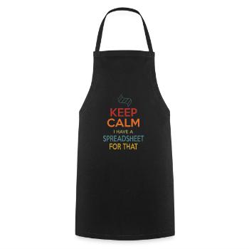 Feuille de calcul Keep Calm - Tablier de cuisine - noir - Devant - AI Model Male 185 dark (185cm)