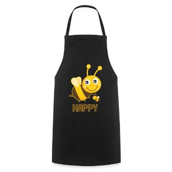 Bee Happy Bees - Cooking Apron - black - Front - AI Model Male 185 dark (185cm)