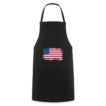 USA Flag America Flag Stars & Stripes Patriot - Cooking Apron - black - Front - AI Model Male 185 dark (185cm)