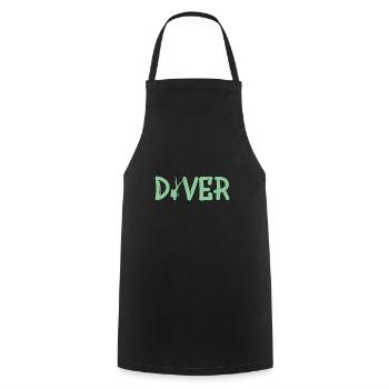 Tauchen Diver Diving - Kochschürze - Schwarz - Vorne - AI Model Male 185 dark (185cm)