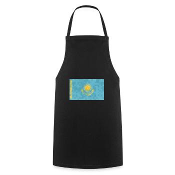 Kazakhstan Flag Kazakhstan Flag Kazakhstan - Cooking Apron - black - Front - AI Model Male 185 dark (185cm)