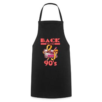 Zurück in die 90er Jahre mit Musikkassette - Kochschürze - Schwarz - Vorne - AI Model Male 185 dark (185cm)