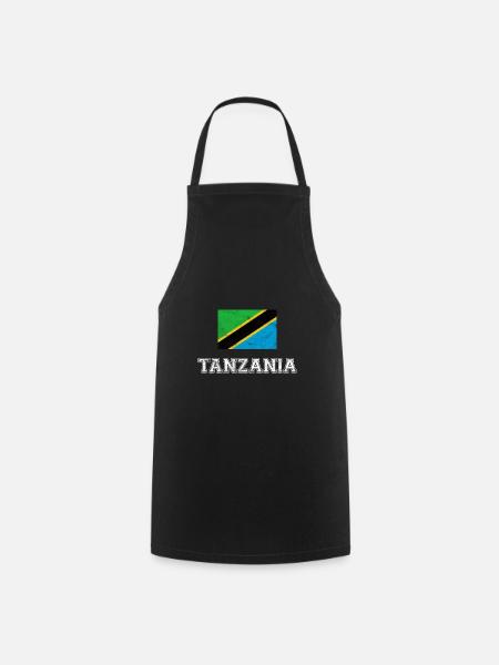 Tansania Flagge, Geschenk - Kochschürze - Schwarz