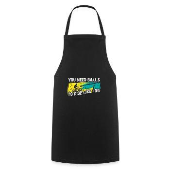 You need courage to ride mountain bike like I do - Cooking Apron - black - Front - AI Model Male 185 dark (185cm)
