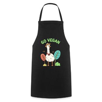Goose design for proud vegans - Cooking Apron - black - Front - AI Model Male 185 dark (185cm)