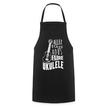 Ukulélé cadeau drôle instrument de musique - Tablier de cuisine - noir - Devant - AI Model Male 185 dark (185cm)
