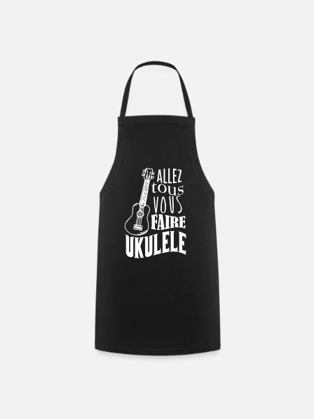 Ukulélé cadeau drôle instrument de musique - Tablier de cuisine - noir