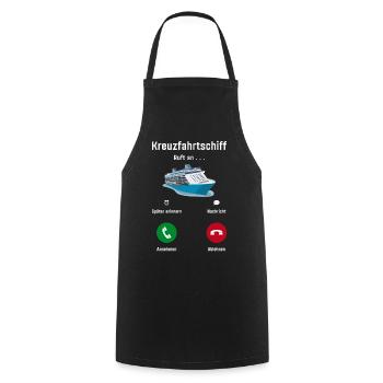 Kreuzfahrtschiff Ruft An - Kreuzfahrer Kreuzfahrt - Kochschürze - Schwarz - Vorne - AI Model Male 185 dark (185cm)
