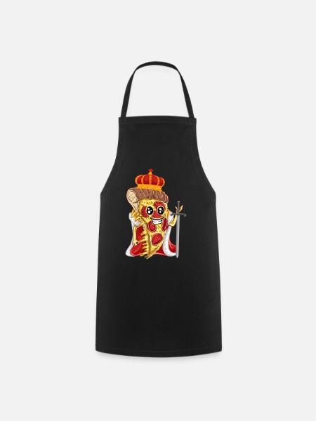 Pizza King Queen Partnerlook Cost partenaire équipe - Tablier de cuisine - noir