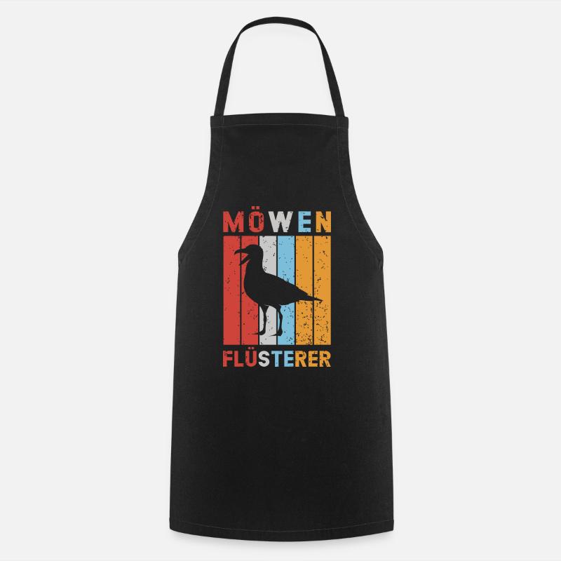 Möwen Flüsterer Möwe Nordsee Ostsee Vintage - Kochschürze - Schwarz