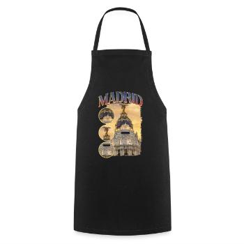 Madrid Spain City Skyline Home Love Holidays - Cooking Apron - black - Front - AI Model Male 185 dark (185cm)