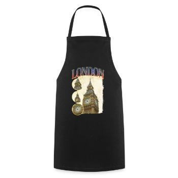 London England UK City Skyline Home Love - Cooking Apron - black - Front - AI Model Male 185 dark (185cm)