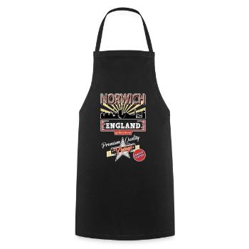 Norwich England UK City Skyline Vintage Retro - Cooking Apron - black - Front - AI Model Male 185 dark (185cm)