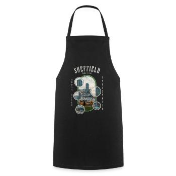 Sheffield England UK City Skyline Home Love - Cooking Apron - black - Front - AI Model Male 185 dark (185cm)