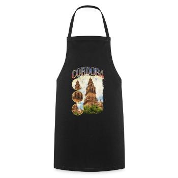 Cordoue Espagne Ville Skyline Accueil Amour Vacances - Tablier de cuisine - noir - Devant - AI Model Male 185 dark (185cm)