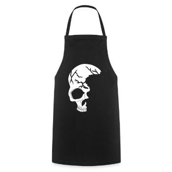 Demi-crâne blanc - Tablier de cuisine - noir - Devant - AI Model Male 185 dark (185cm)